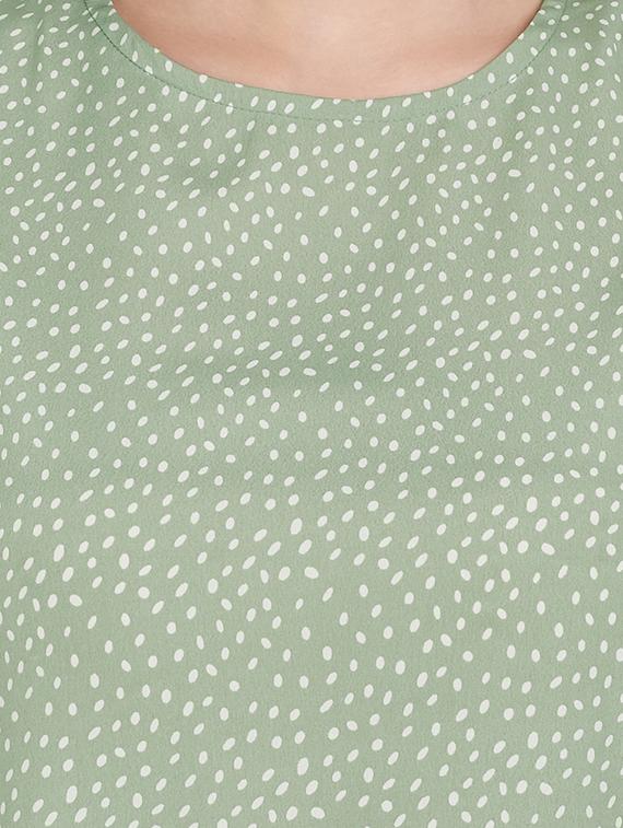 round neck polka dot high low dress - 18019887 - Zoom Image - 4