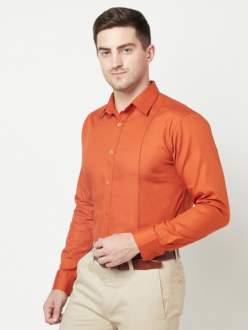 orange solid casual shirt - 18019923 - Zoom Image - 2