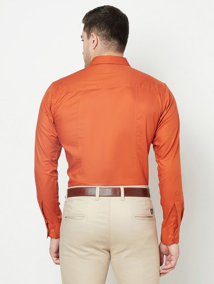 orange solid casual shirt - 18019923 - Zoom Image - 3