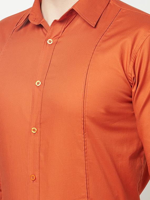 orange solid casual shirt - 18019923 - Zoom Image - 5