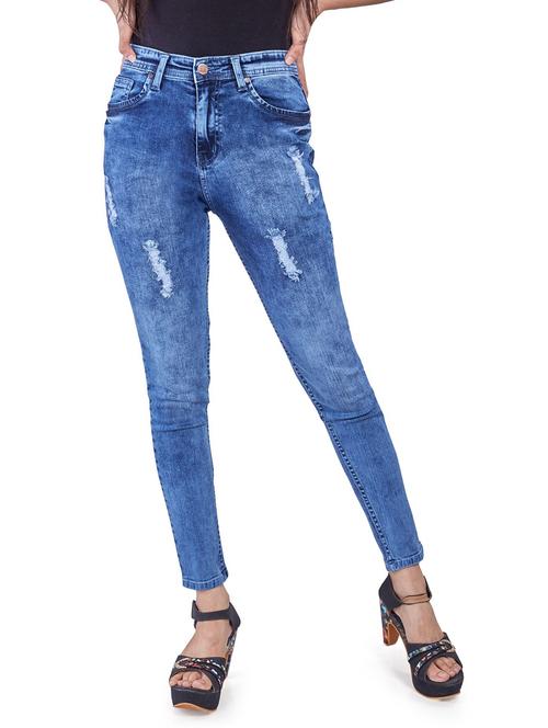 mid rise distressed jeans - 18020418 - Standard Image - 1