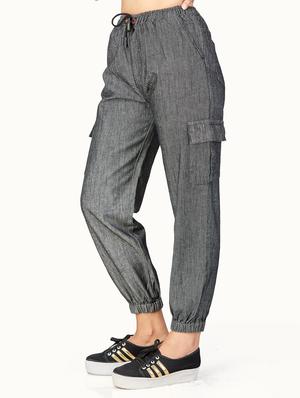 drawstring waist jogger jeans - 18020426 - Standard Image - 2