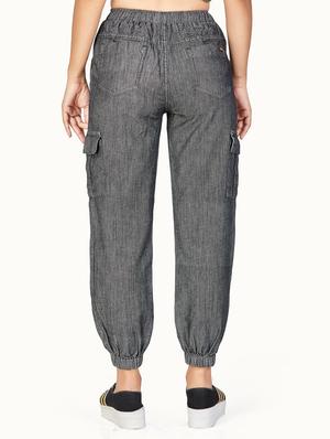 drawstring waist jogger jeans - 18020426 - Standard Image - 3