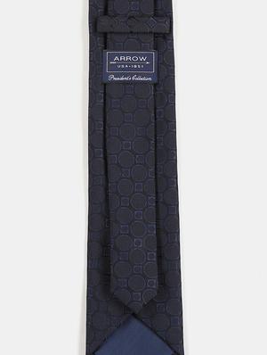 navy self textured tie - 18020676 - Standard Image - 3