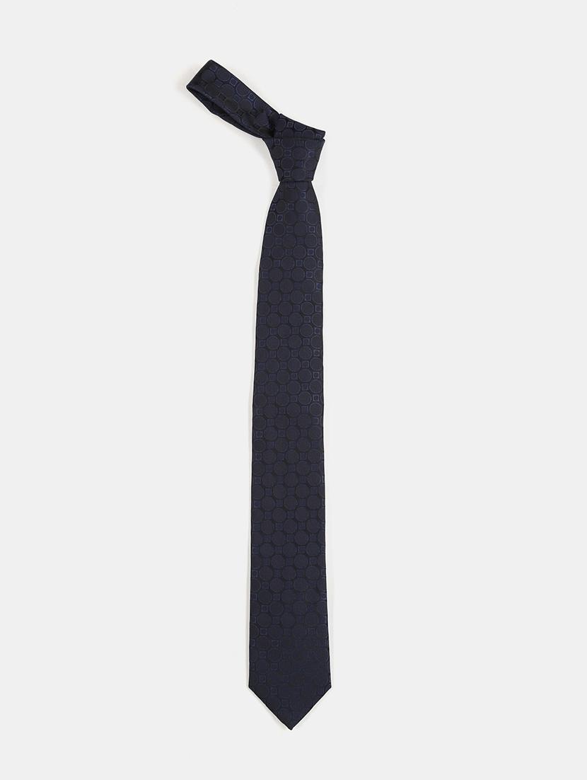 navy self textured tie - 18020676 - Zoom Image - 1