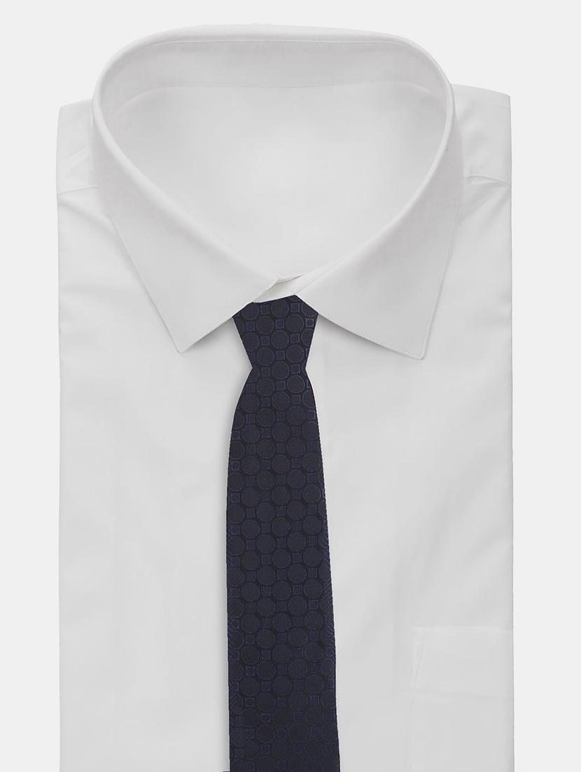 navy self textured tie - 18020676 - Zoom Image - 4