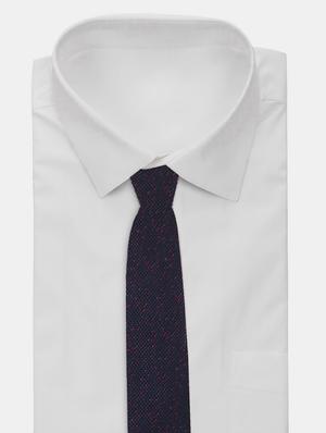 navy self textured tie - 18020690 - Standard Image - 4