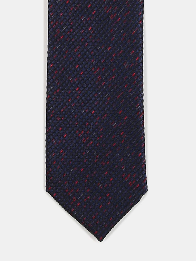 navy self textured tie - 18020690 - Zoom Image - 2