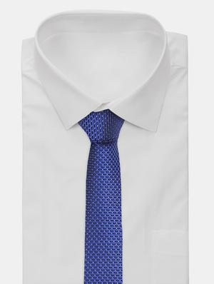 navy self textured tie - 18020691 - Standard Image - 4