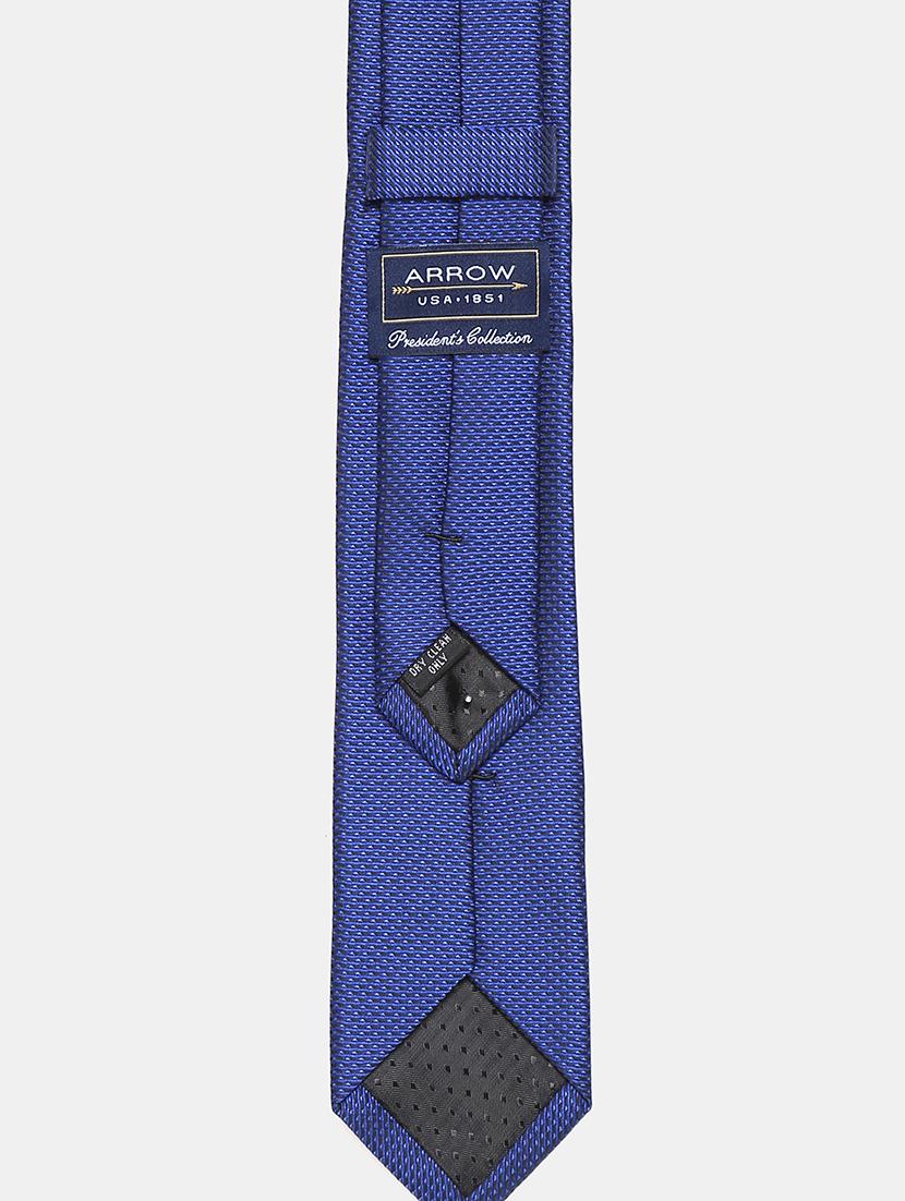 navy self textured tie - 18020691 - Zoom Image - 3