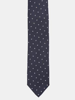 navy self textured tie - 18020694 - Standard Image - 2