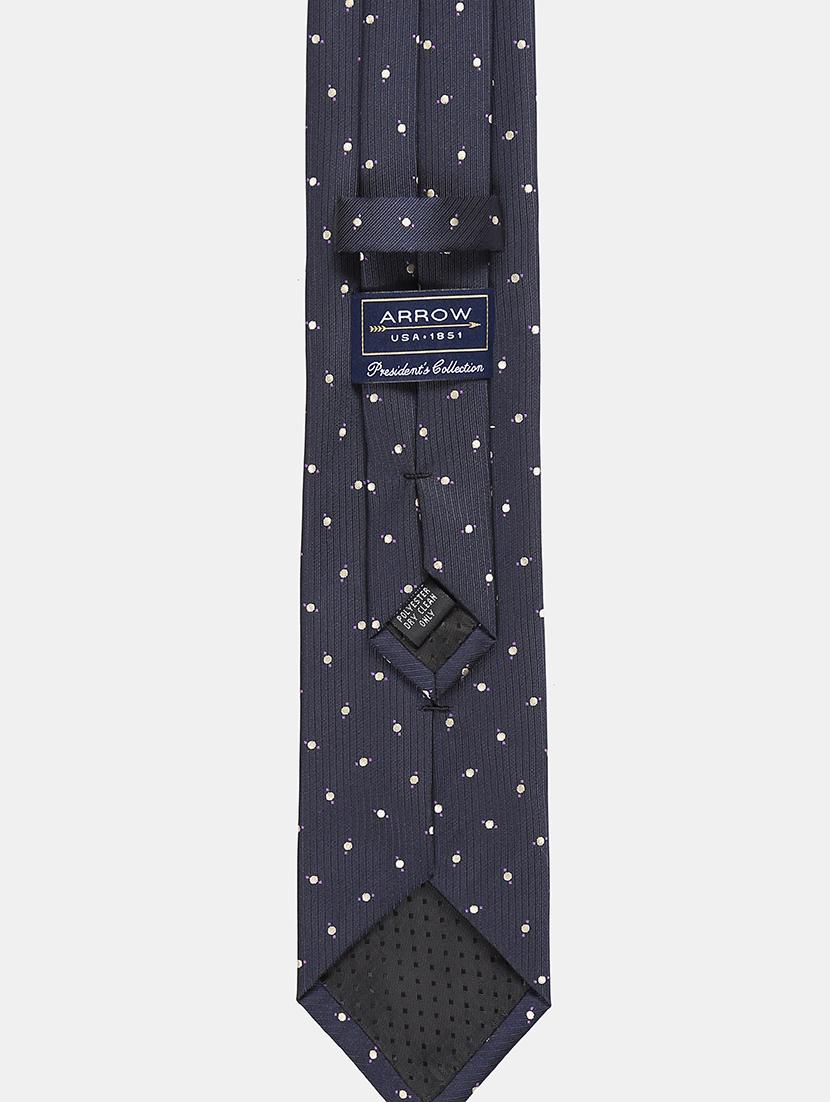 navy self textured tie - 18020694 - Zoom Image - 3