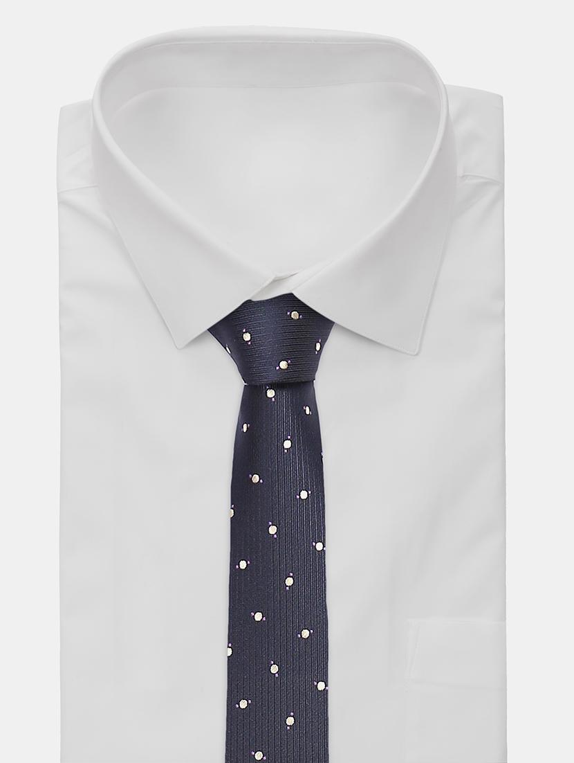 navy self textured tie - 18020694 - Zoom Image - 4