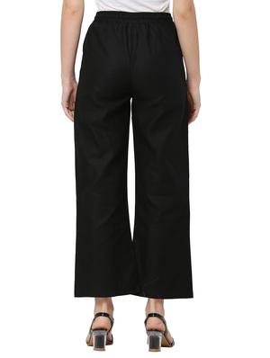 tie front solid wide leg trouser - 18020724 - Standard Image - 3