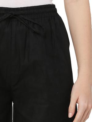 tie front solid wide leg trouser - 18020724 - Standard Image - 5