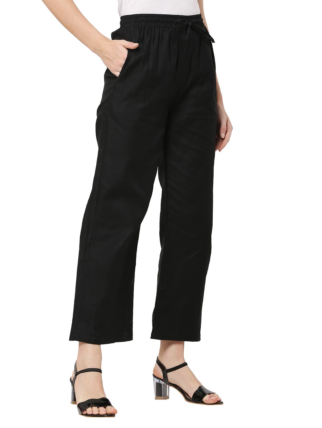 tie front solid wide leg trouser - 18020724 - Zoom Image - 2