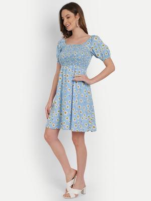 square neck floral skater dress - 18020727 - Standard Image - 2