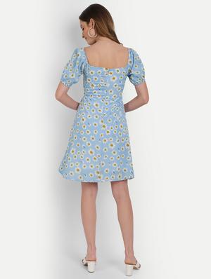square neck floral skater dress - 18020727 - Standard Image - 3