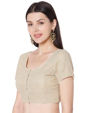 gold georgette embroidered blouse - 18020784 - Standard Image - 2