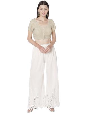 gold georgette embroidered blouse - 18020784 - Standard Image - 4