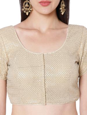 gold georgette embroidered blouse - 18020784 - Standard Image - 5
