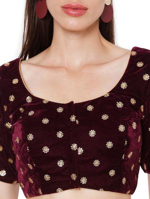 red velvet embroidered blouse - 18020794 - Standard Image - 5
