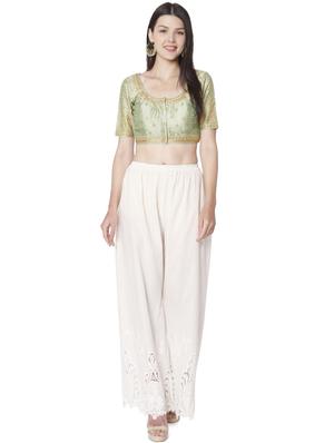 green raw silk embroidered blouse - 18020801 - Standard Image - 4
