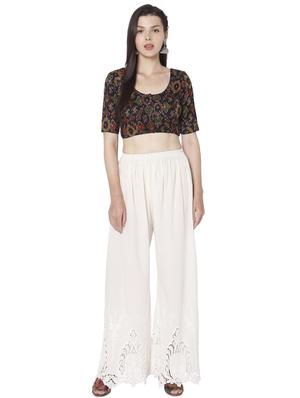 black cotton printed blouse - 18020802 - Standard Image - 4