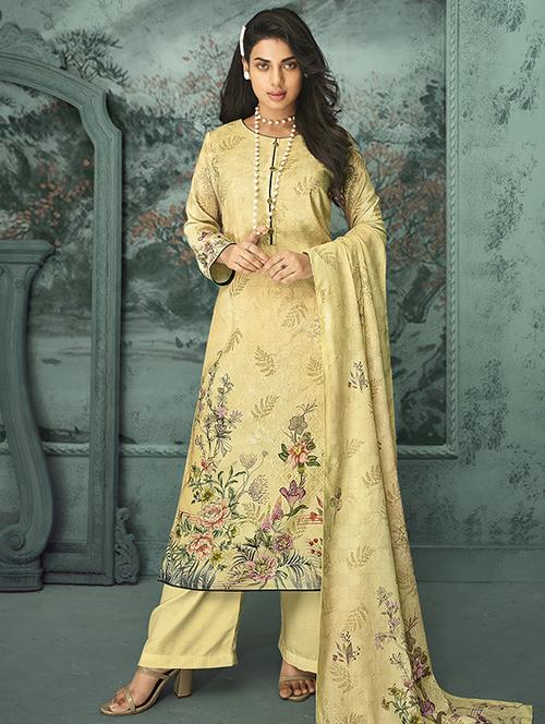 printed unstitched suit set - 18020964 - Standard Image - 1