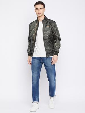 olive green camouflage casual jacket - 18021100 - Standard Image - 4