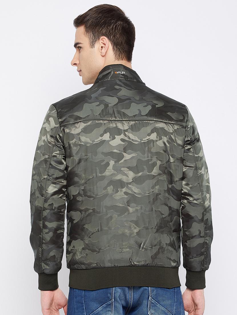 olive green camouflage casual jacket - 18021100 - Zoom Image - 3