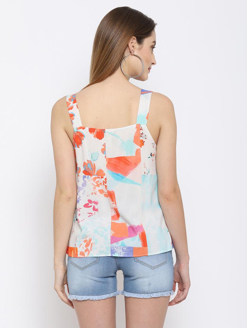 frill detail printed top - 18021374 - Zoom Image - 3