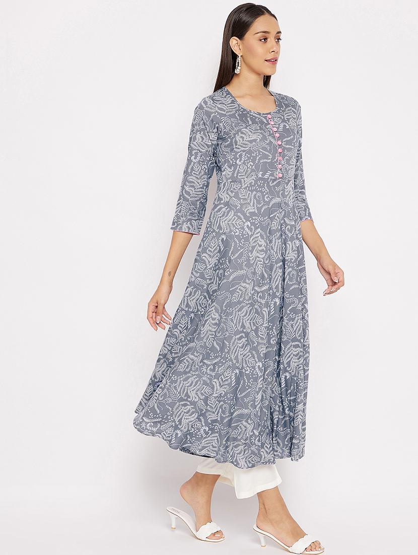 printed flared kurta - 18021455 - Zoom Image - 2