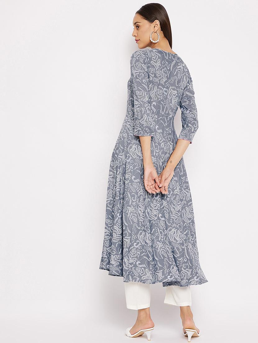 printed flared kurta - 18021455 - Zoom Image - 3