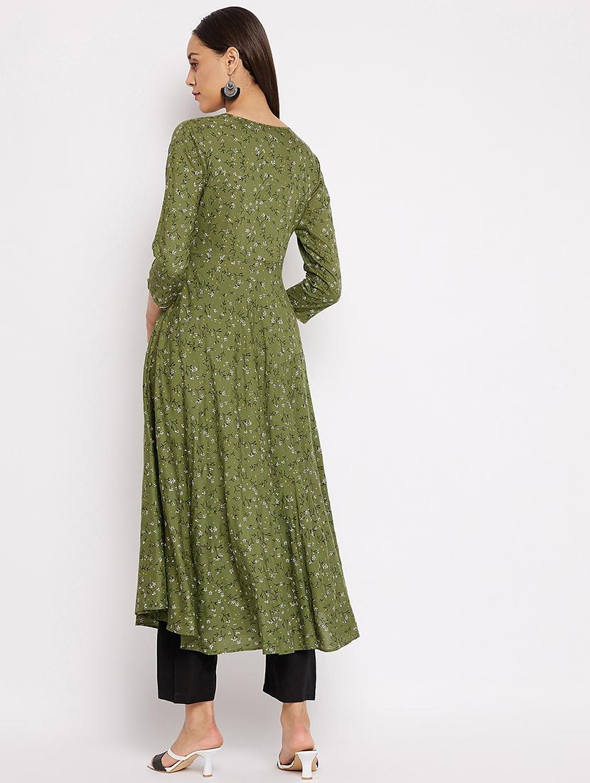 floral flared kurta - 18021457 - Zoom Image - 3