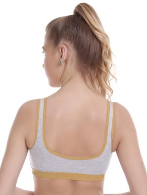 beige color block sports bra - 18021631 - Standard Image - 3