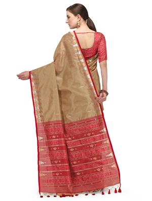 self design banarasi saree with blouse - 18021771 - Standard Image - 2