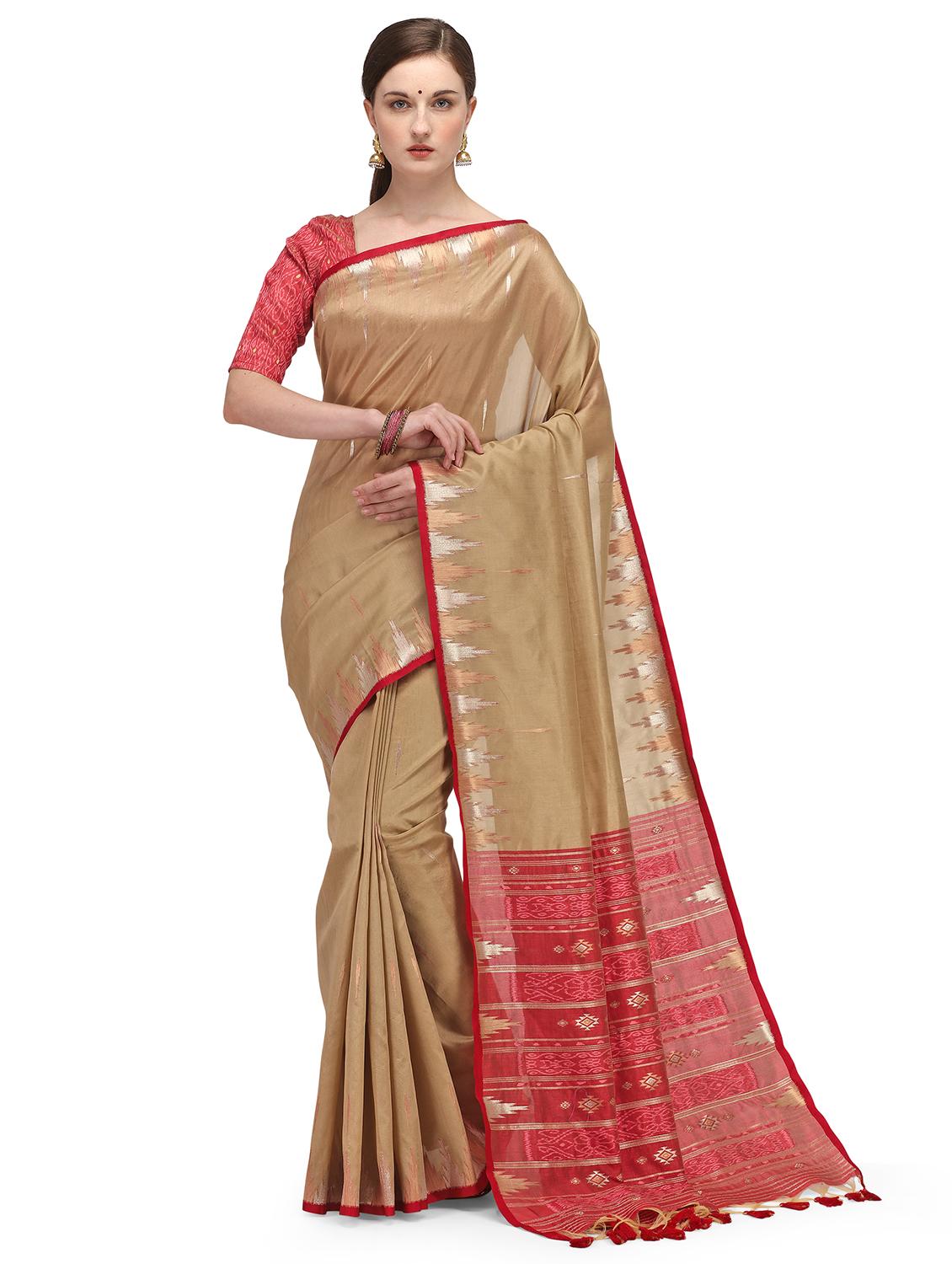 self design banarasi saree with blouse - 18021771 - Zoom Image - 1