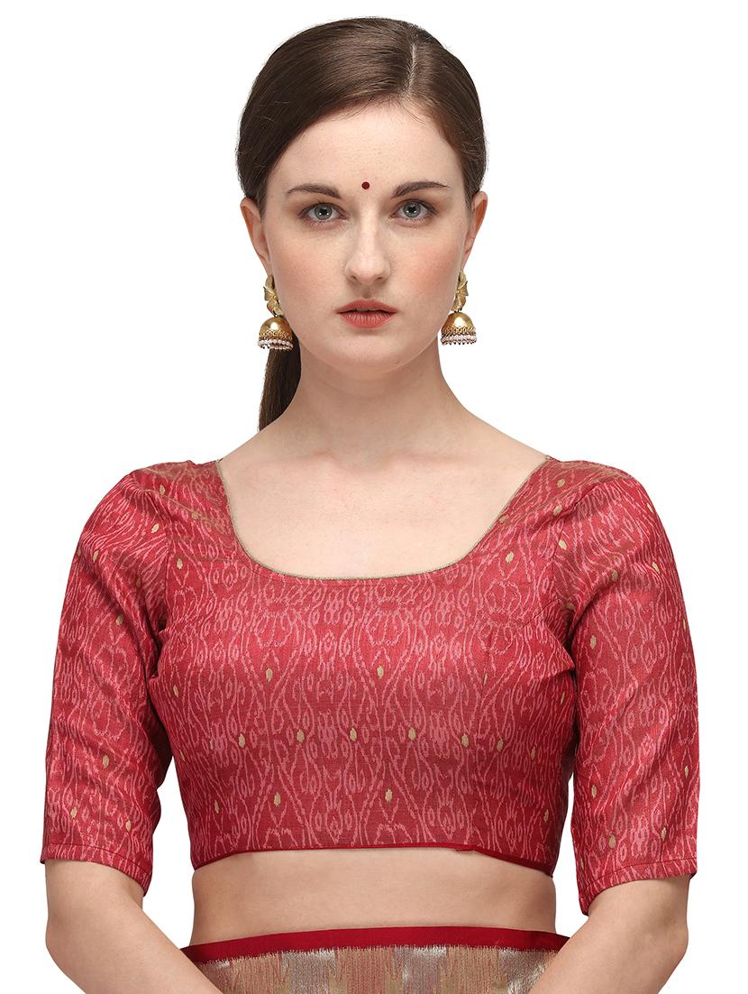 self design banarasi saree with blouse - 18021771 - Zoom Image - 3