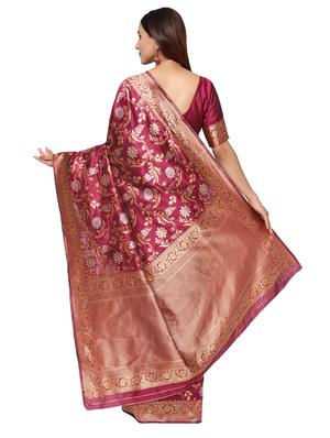 jacquard work kanjivaram saree with blouse - 18021994 - Standard Image - 2