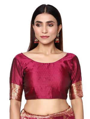 jacquard work kanjivaram saree with blouse - 18021994 - Standard Image - 3