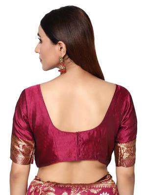 jacquard work kanjivaram saree with blouse - 18021994 - Standard Image - 4