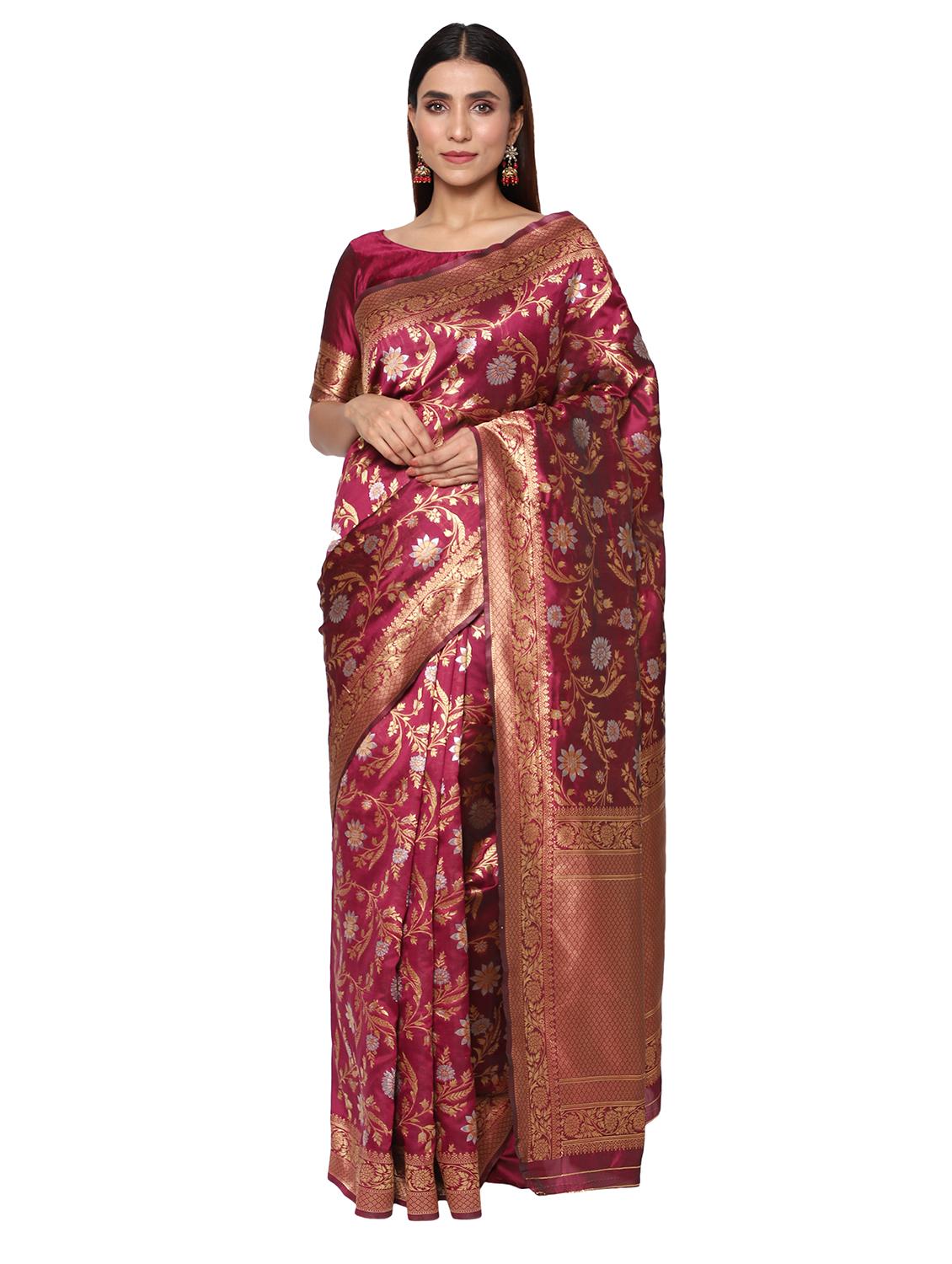 jacquard work kanjivaram saree with blouse - 18021994 - Zoom Image - 1