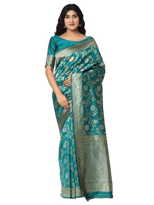 jacquard work kanjivaram saree with blouse - 18021996 - Standard Image - 1