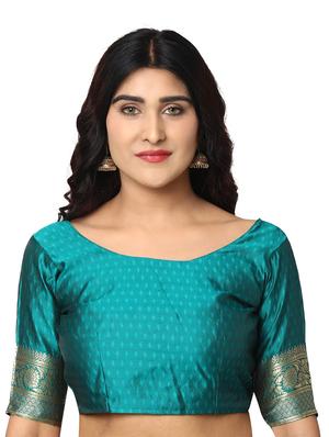jacquard work kanjivaram saree with blouse - 18021996 - Standard Image - 3