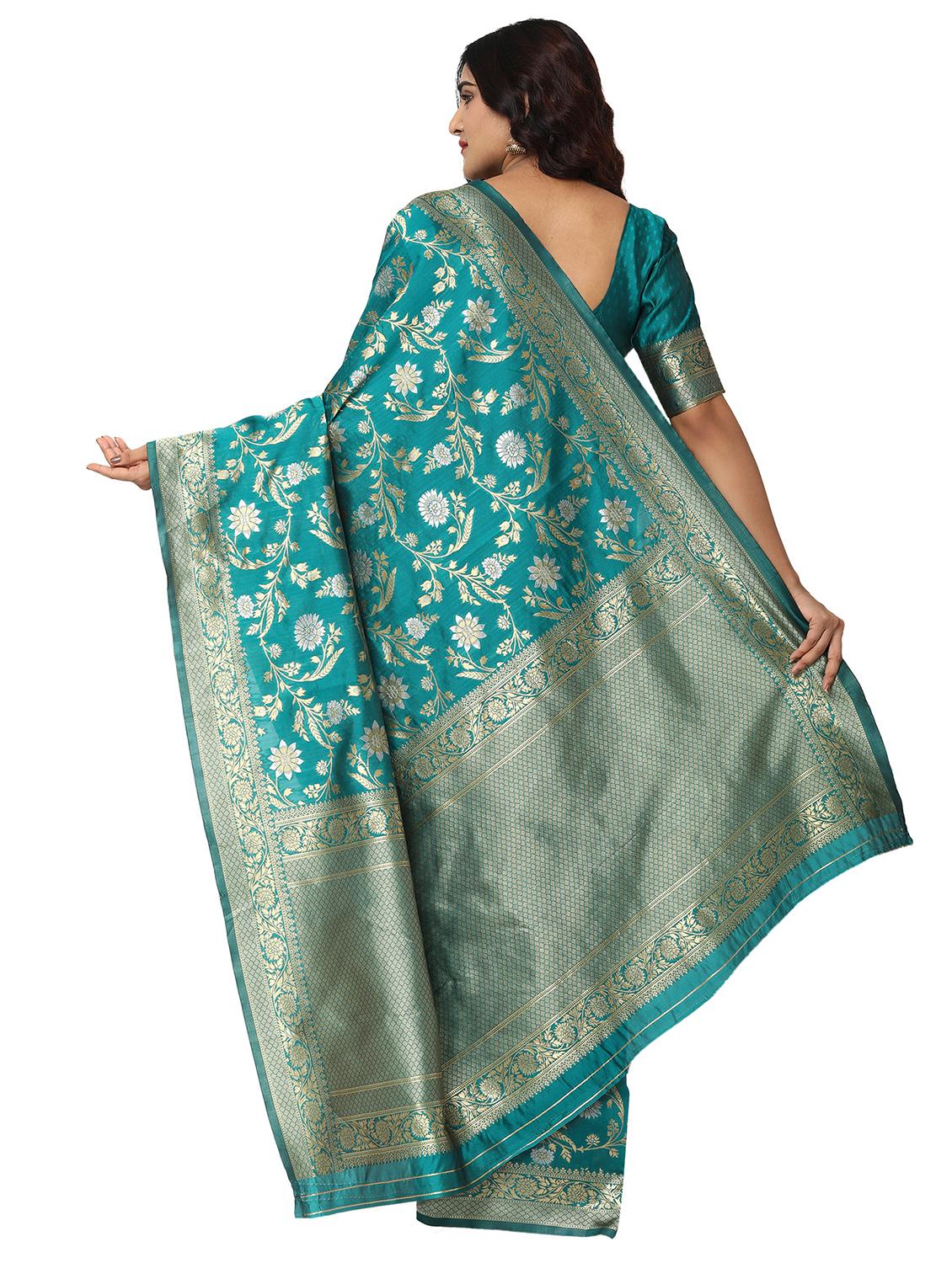 jacquard work kanjivaram saree with blouse - 18021996 - Zoom Image - 2