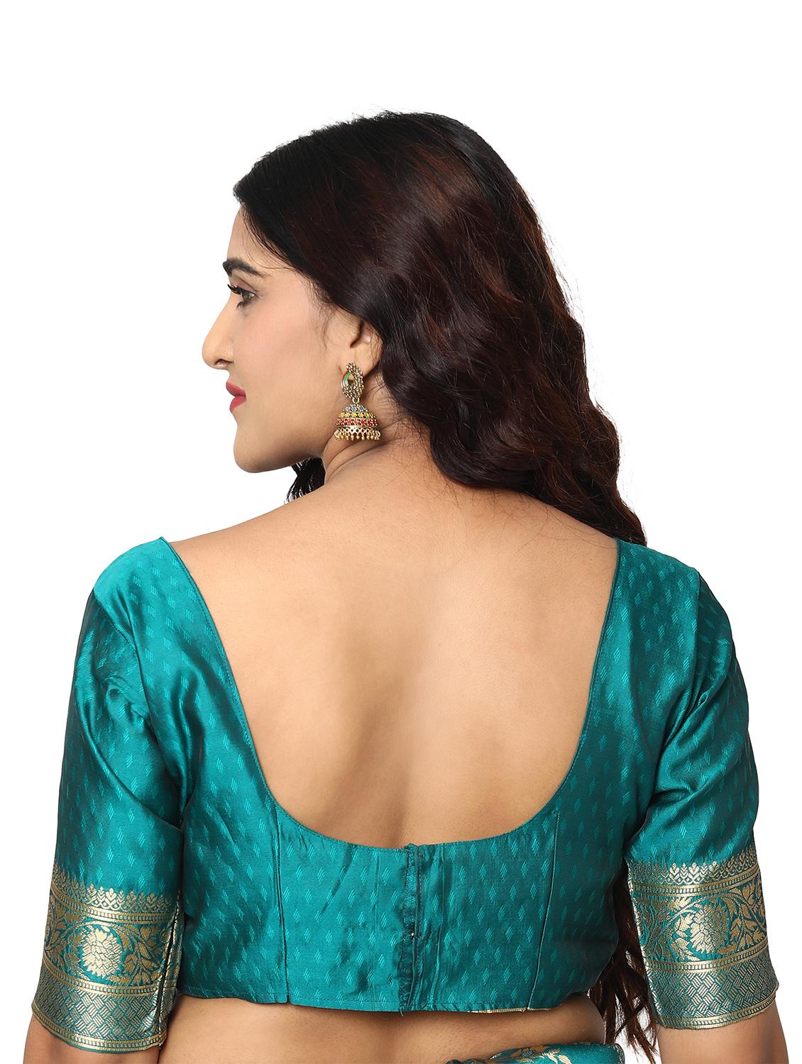 jacquard work kanjivaram saree with blouse - 18021996 - Zoom Image - 4