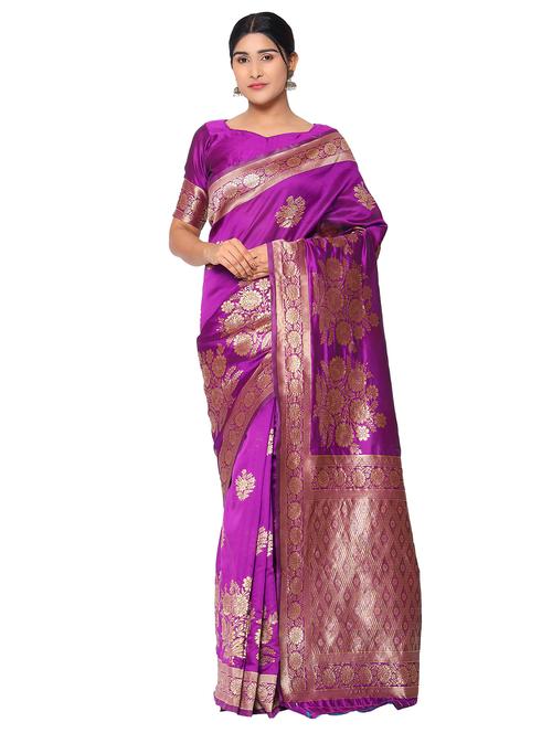 jacquard work kanjivaram saree with blouse - 18022001 - Standard Image - 1