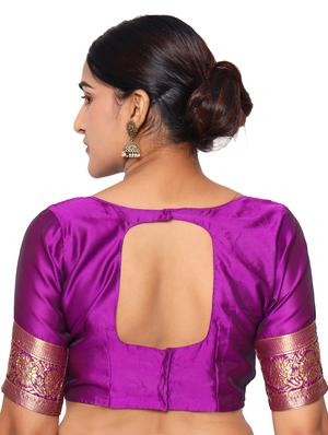 jacquard work kanjivaram saree with blouse - 18022001 - Standard Image - 4