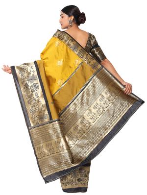 jacquard work kanjivaram saree with blouse - 18022051 - Standard Image - 2